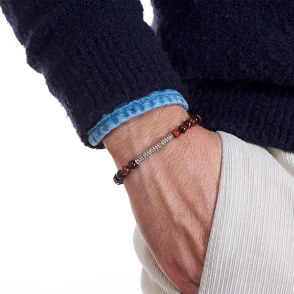 Dandy Street - shop online bracciali uomo di tendenza - bracciale elastico - bracciale pietre naturali occhio di tigre - Love