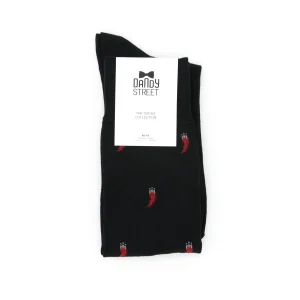 Dandy Street - shop online - accessori uomo calzini uomo cotone - Calze in cotone portafortuna con cornetti - Cornetto Black