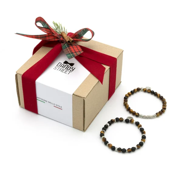 Dandy Street - shop online - gioielli uomo - Set di Natale - bracciali uomo in argento e pietre naturali - Box regalo bracciali natale - Christmas Box #09
