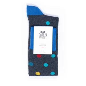 Dandy Street - shop online - accessori uomo calzini uomo cotone - calzini da uomo con motivo a pois - Pois Black