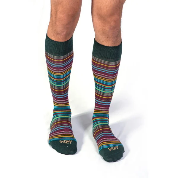 Dandy Street - shop online - accessori uomo calzini uomo cotone - calzini da uomo in cotone multicolor - Stripes Green