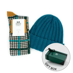 Dandy Street - shop online - accessori uomo - berretto invernale costa inglese - calzini uomo in cotone - Berretto in lana blu petrolio - Winter Box #14