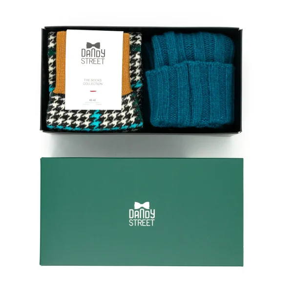 Dandy Street - shop online - accessori uomo - berretto invernale costa inglese - calzini uomo in cotone - Berretto in lana blu petrolio - Winter Box #14