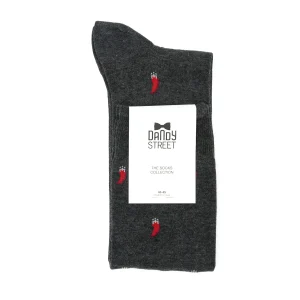 Dandy Street - shop online - accessori uomo calzini uomo cotone - Calze da uomo con cornetti portafortuna - Cornetto grey