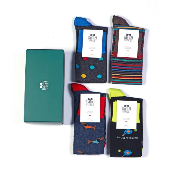 Dandy Street - shop online - accessori uomo - calzini uomo in cotone - Box con quattro paia di calze - Socks Box #20