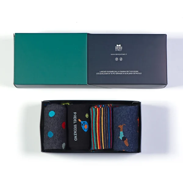 Dandy Street - shop online - accessori uomo - calzini uomo in cotone - Box con quattro paia di calze - Socks Box #20